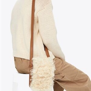 NWT Tory Burch Rory Shearling Crossbody phone bag